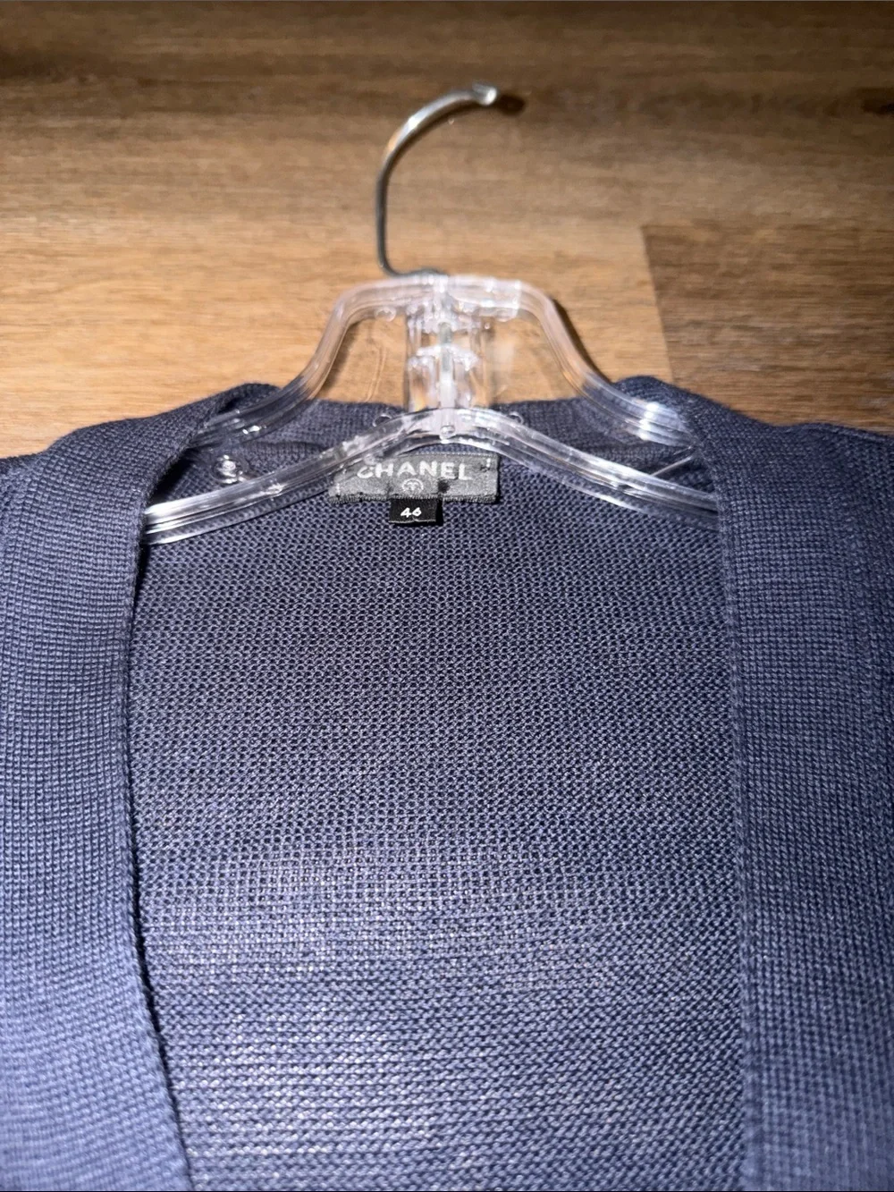 CHANEL Navy Button-Up Men's Cardigan Sweater